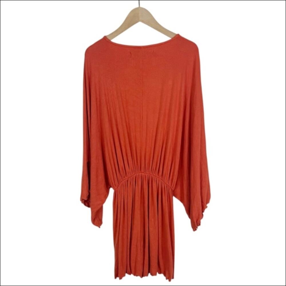 Free People Beach Deep Plunge V-Neck Gallows Romper In Orange Size Small View 4